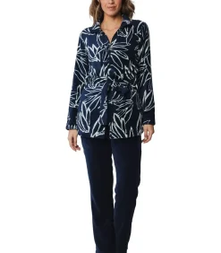 Huispak Dames Fleece - Donkerblauw - Warm winter 2-delig pyjama pak