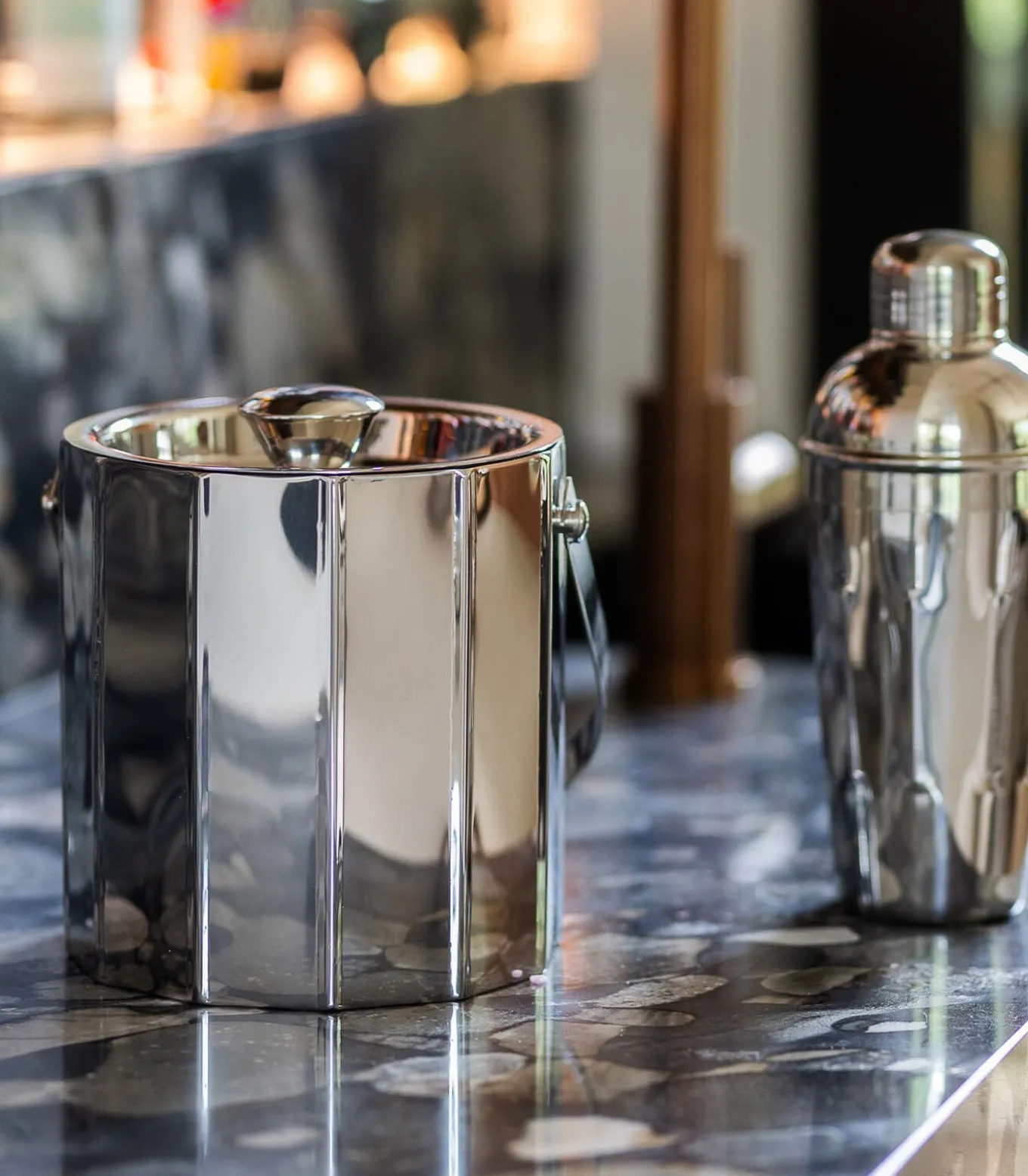 Ijsemmer 15,5xH17,5cm dubbelwandig zilver Nox