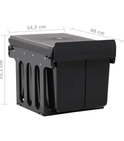 Inbouwprullenbak uittrekbaar soft-close 48 L