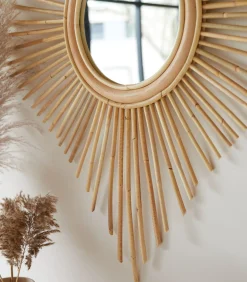 Isidore - Spiegel van natuurlijk rotan 80 cm
