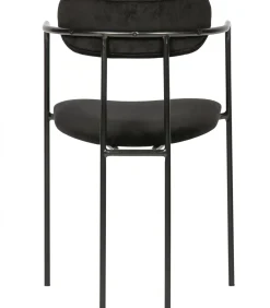 Ivy Eetkamerstoelen - Fluweel - Zwart - Set van 6