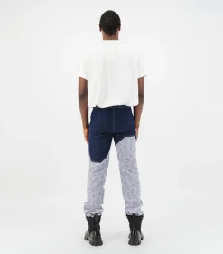 Jacquard tweekleurige denimbroek