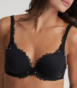 JANE zwart voorgevormde bh - hartvorm