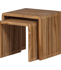 Jasmijn Bijzettafels - Recycled Teak - Naturel - Set van 2