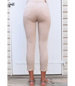 JAZZ - 7/8 KATOEN STRETCH ZANDKLEURIGE JEANS