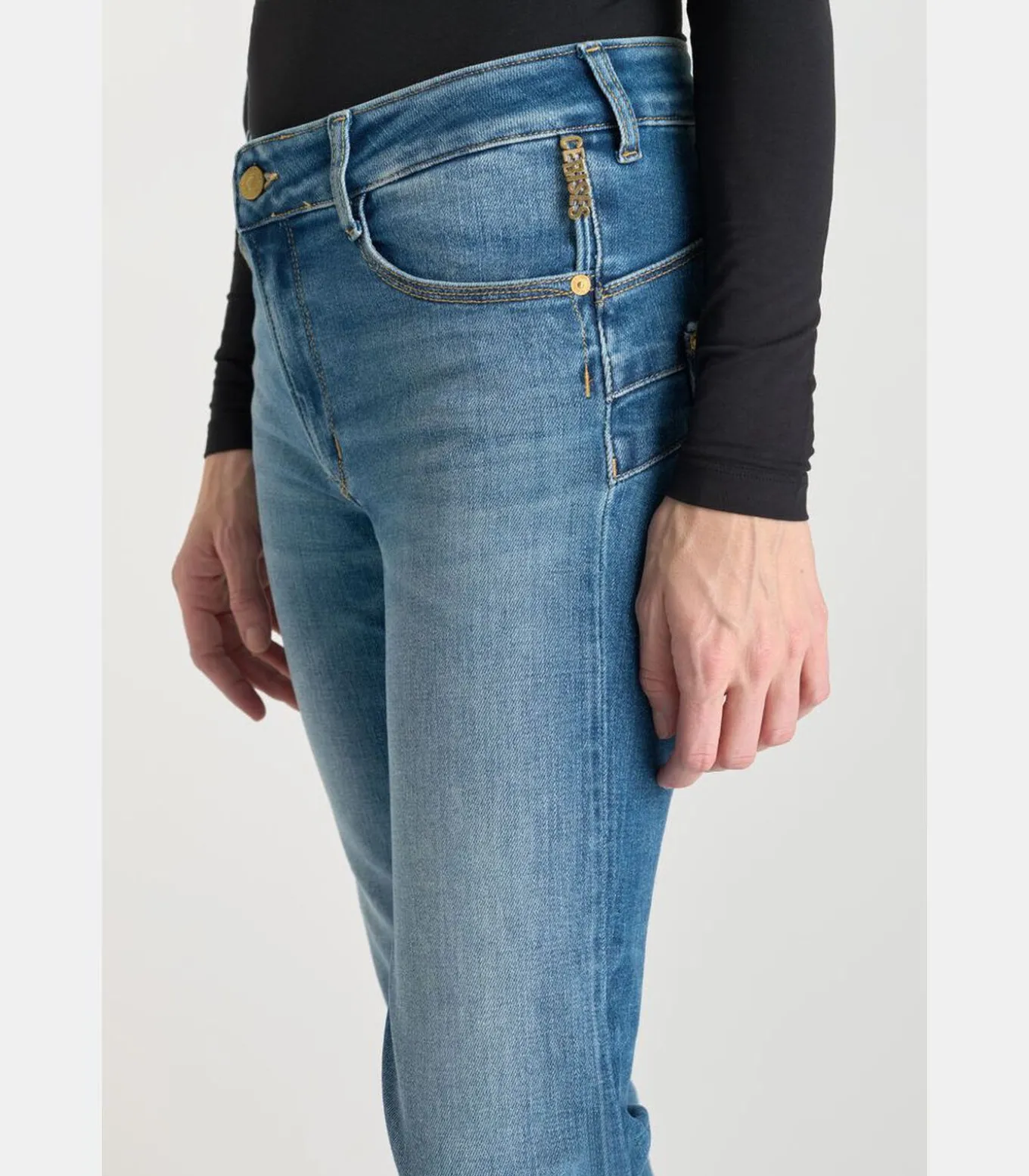 Jeans push-up regular hoge taille PULP, 7/8