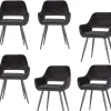 Jelle Eetkamerstoelen - Velvet - Zwart - Set van 6