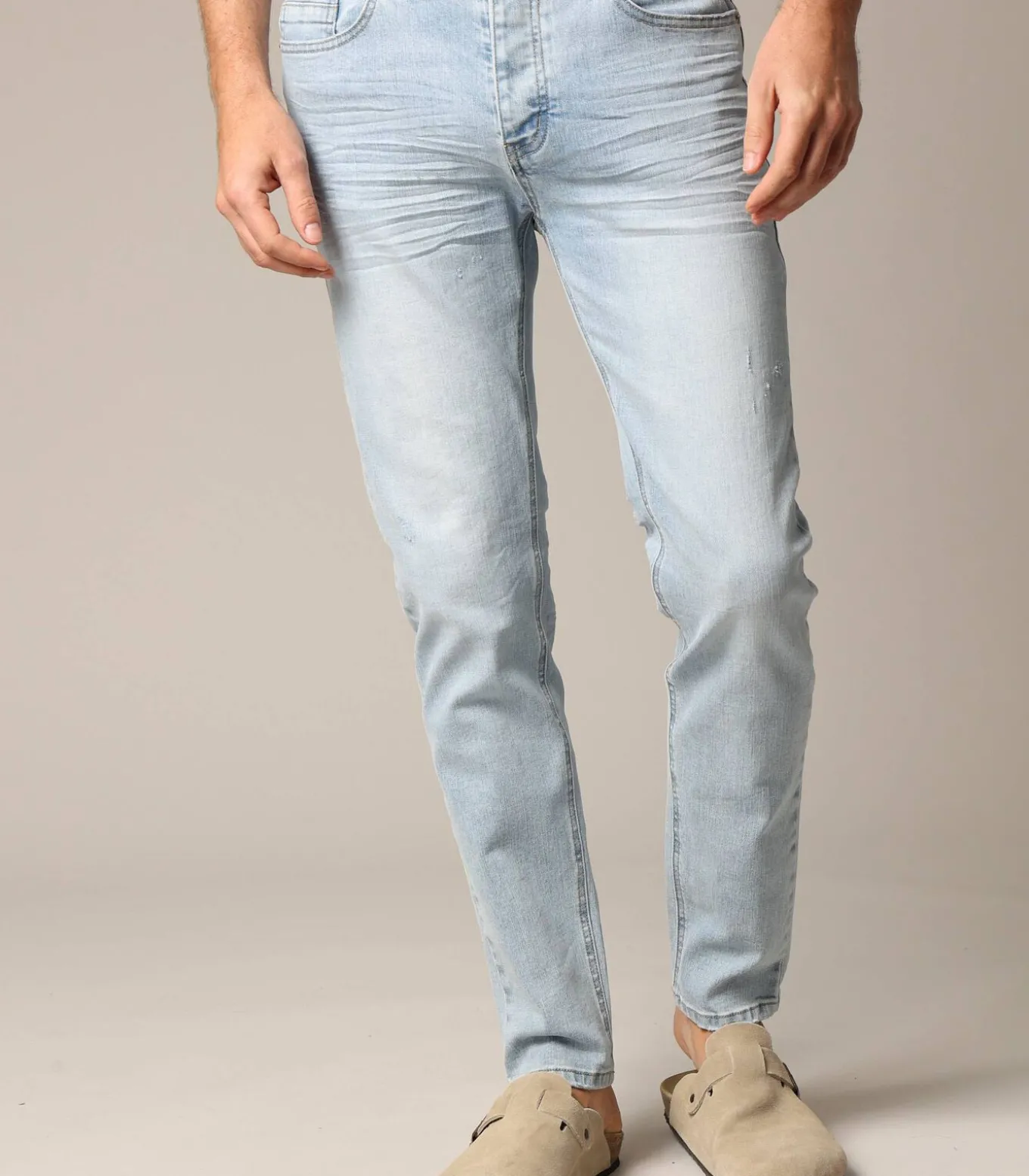 JOSUE - Herenjeans van licht denim