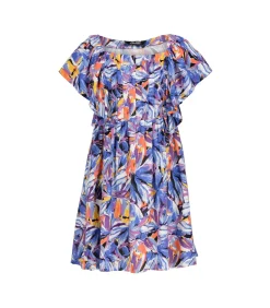 Jurk met ruches en floral print