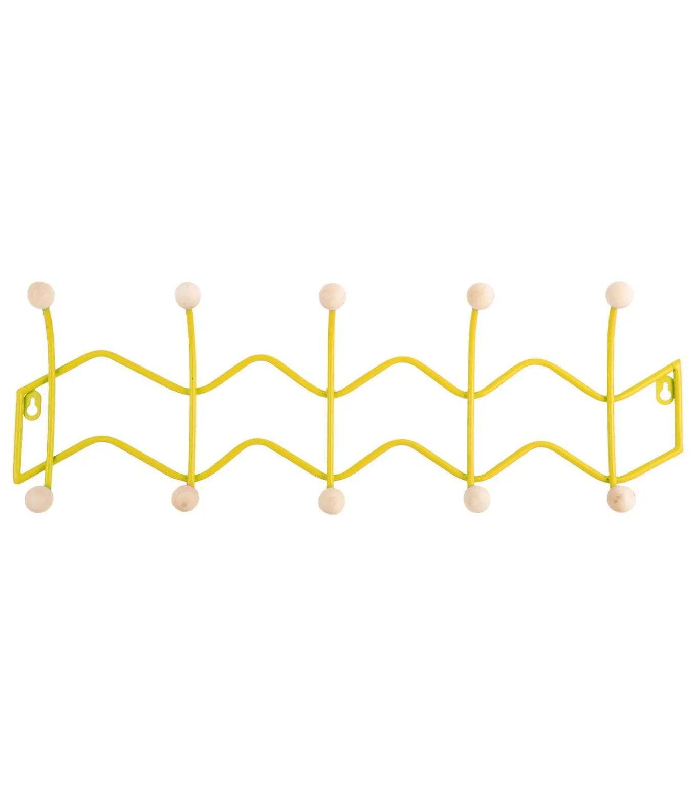 Kapstok Double Zig Zag - Heldergeel - 61x6.5x20cm