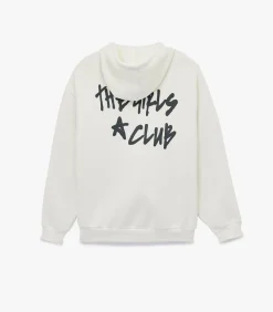Kapstok Ecru Sweatshirt met Rits en Capuchon Met Print