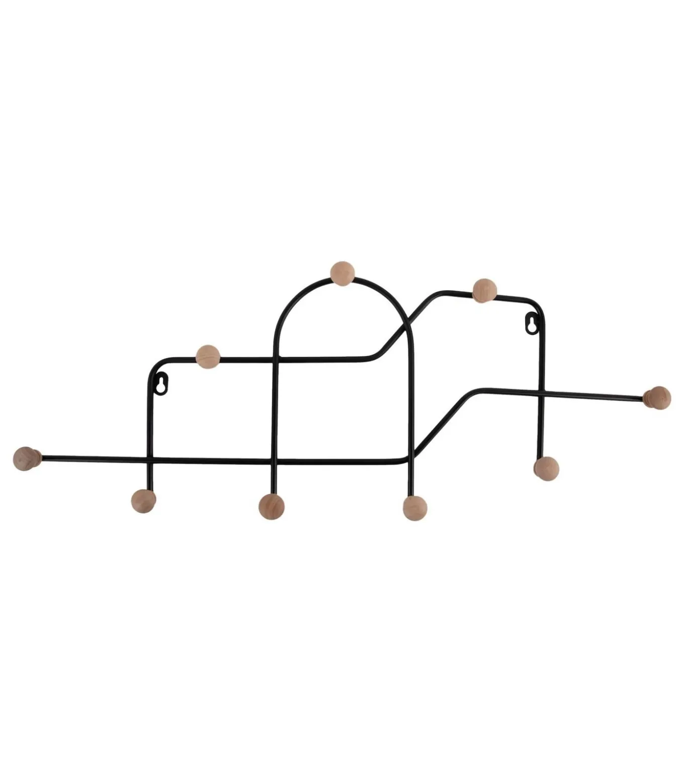 Kapstok Mace - Mat Zwart - 71x4x27cm