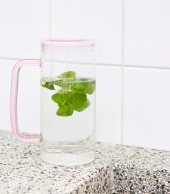 Karaf 120cl met deksel roze Cruse