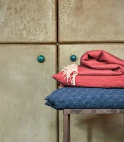 KATMANDOU bois de rose - Plaid Merino