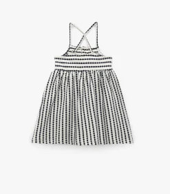 Katoenen Babyjurk A-lijn Knoopdetail Kruisbandjes