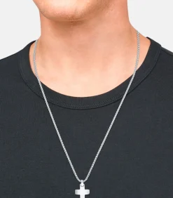 Ketting met hanger voor mannen, kruis van roestvrij staal