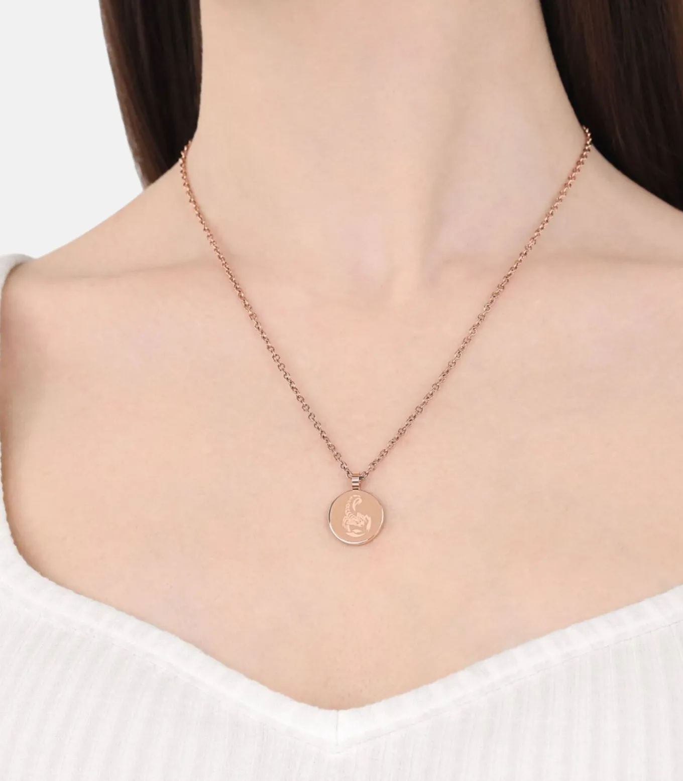 Ketting met hanger voor mannen en vrouwen, unisex, roestvrij staal | schorpioen