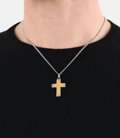 Ketting met hanger voor mannen, kruis van roestvrij staal