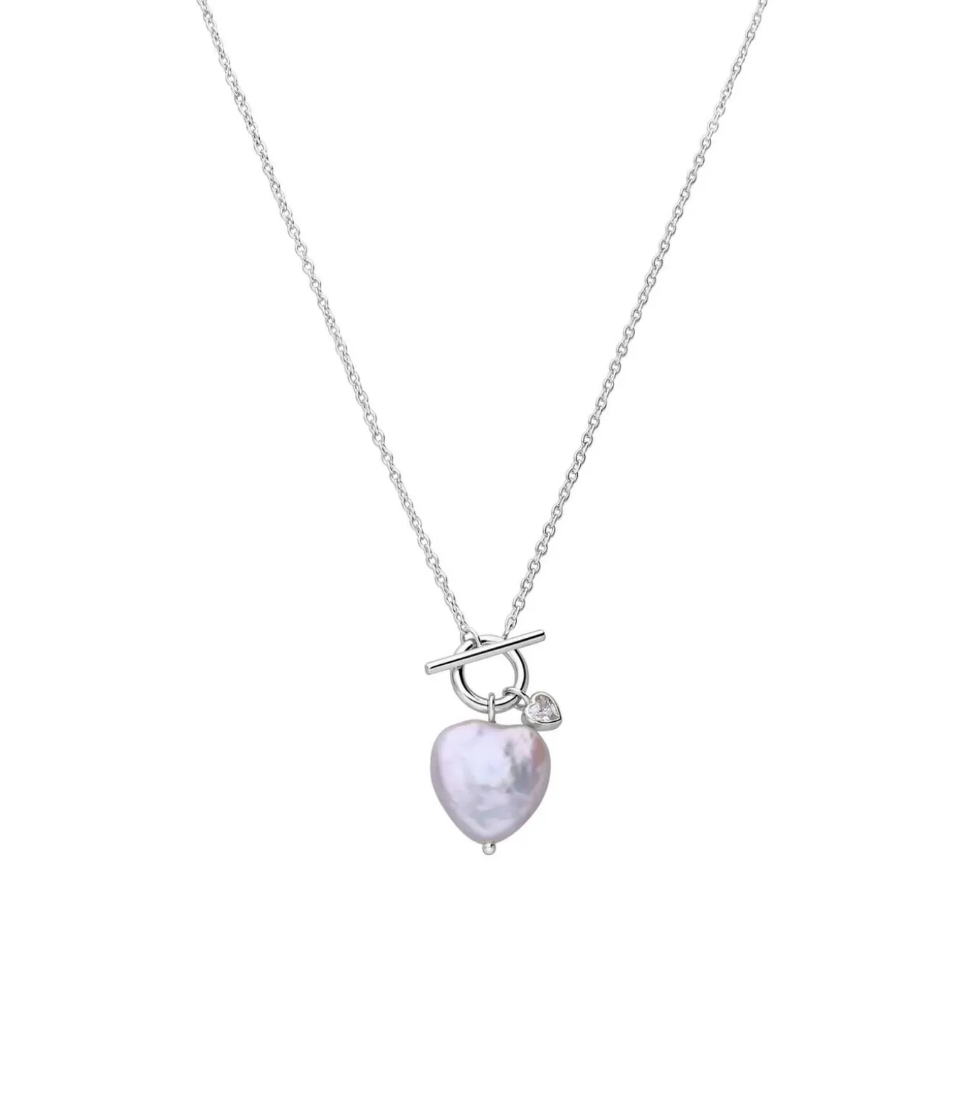 Ketting Zilver 45 cm - Parel