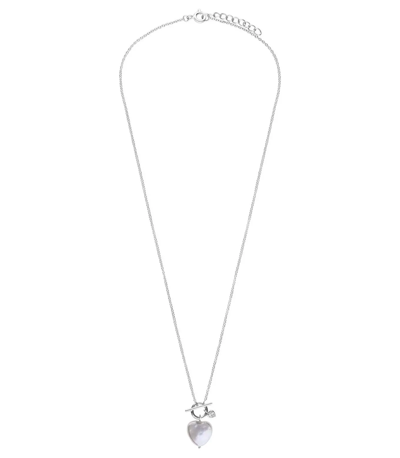 Ketting Zilver 45 cm - Parel