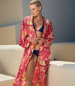 Kimono Robe Flamingo Garden - Roze