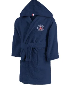 Kinderbadjas met kap en borduursel 100% katoen, PSG LINES