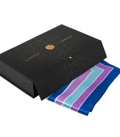 Kleine zijden sjaal Purple Blue Navy Cléo