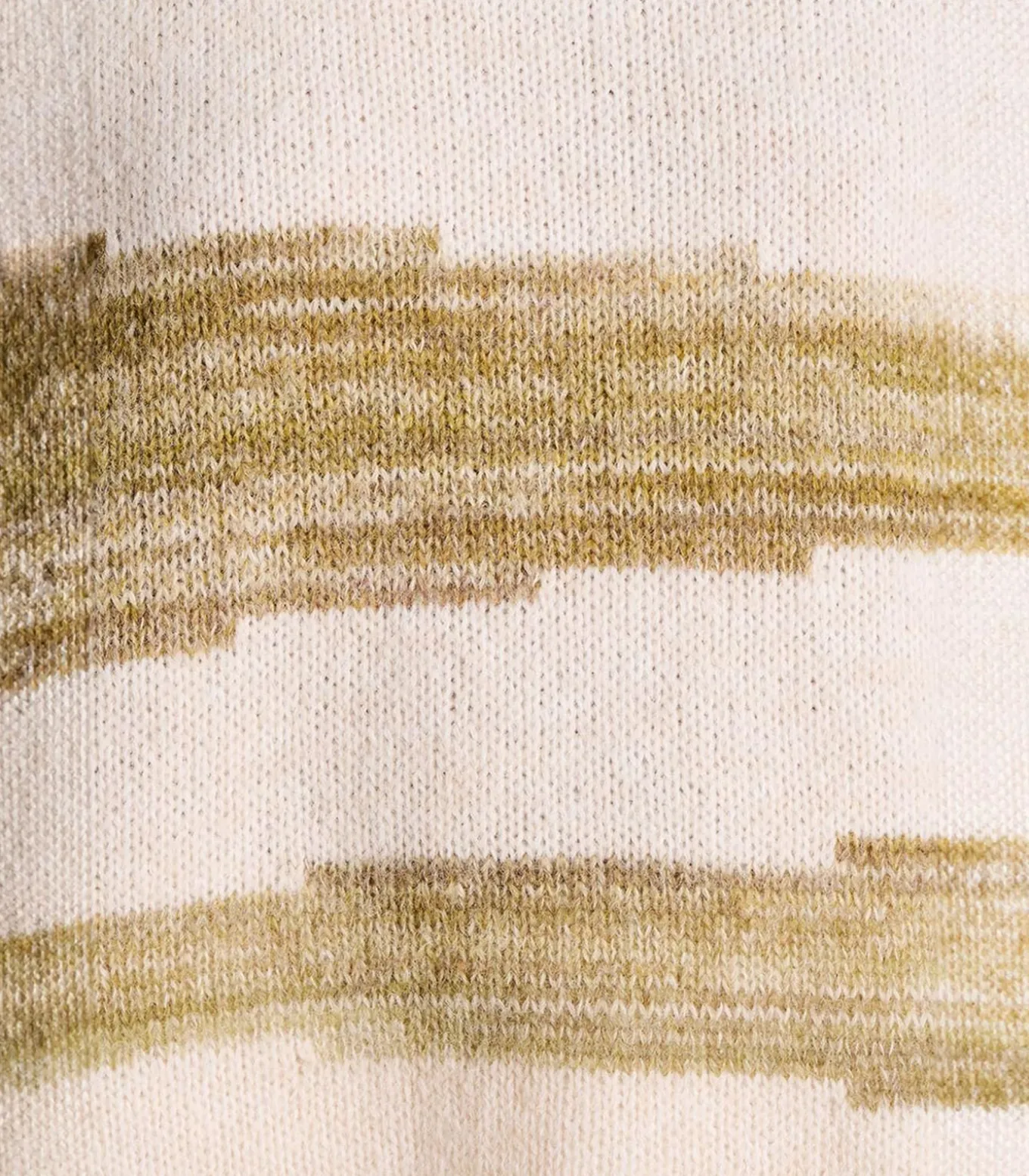 Korte bicolor trui met coltrui en patroon