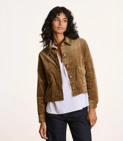 Korte bruine fluwelen jas