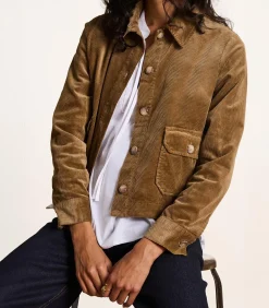 Korte bruine fluwelen jas