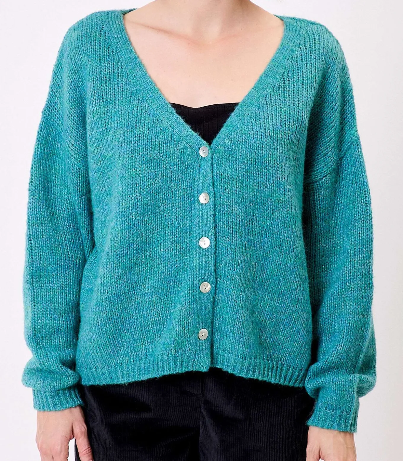 Korte effen gebreide vest APPACHE