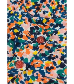 Korte jurk met bandjes, elastische taille, ruches onderaan