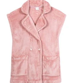 Korte mouwen jasje met knopen van pluche flanel ESSENTIEL H76A