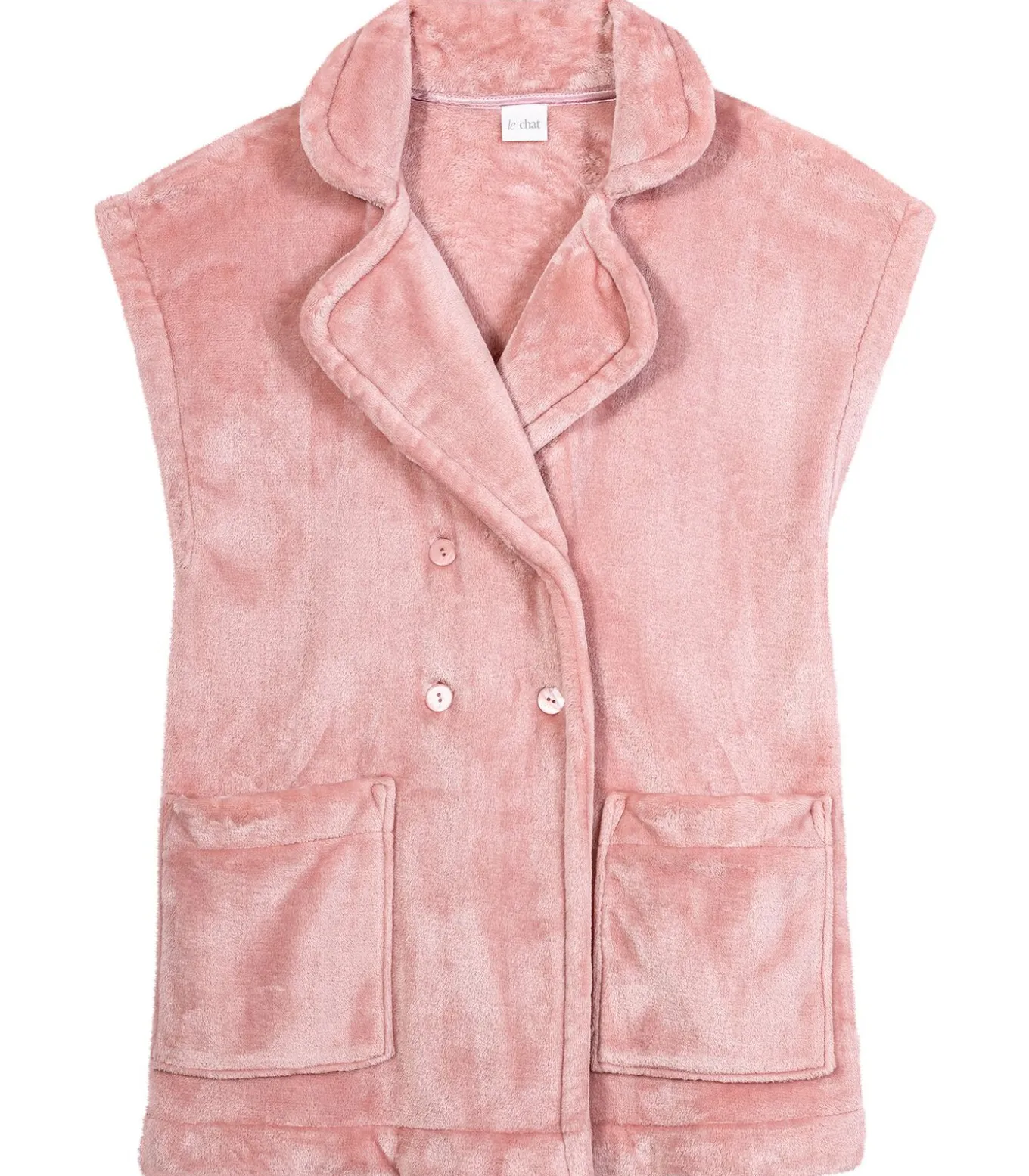 Korte mouwen jasje met knopen van pluche flanel ESSENTIEL H76A