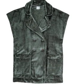 Korte mouwen jasje met knopen van pluche flanel ESSENTIEL H76A