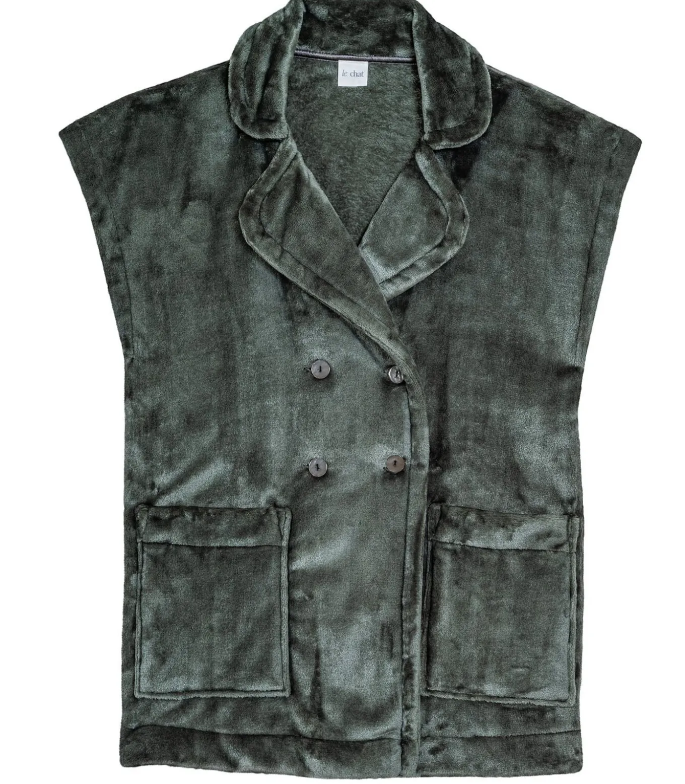 Korte mouwen jasje met knopen van pluche flanel ESSENTIEL H76A