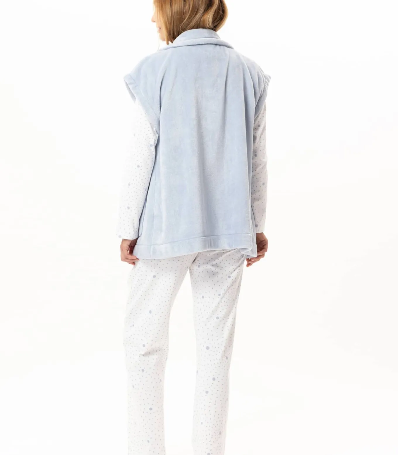 Korte mouwen jasje met knopen van pluche flanel ESSENTIEL H76A