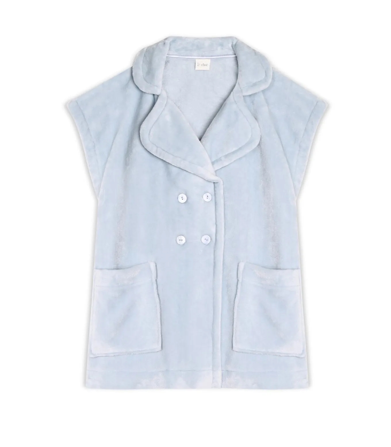 Korte mouwen jasje met knopen van pluche flanel ESSENTIEL H76A