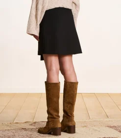 Korte rok met zwarte milano inzet