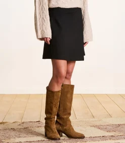 Korte rok met zwarte milano inzet