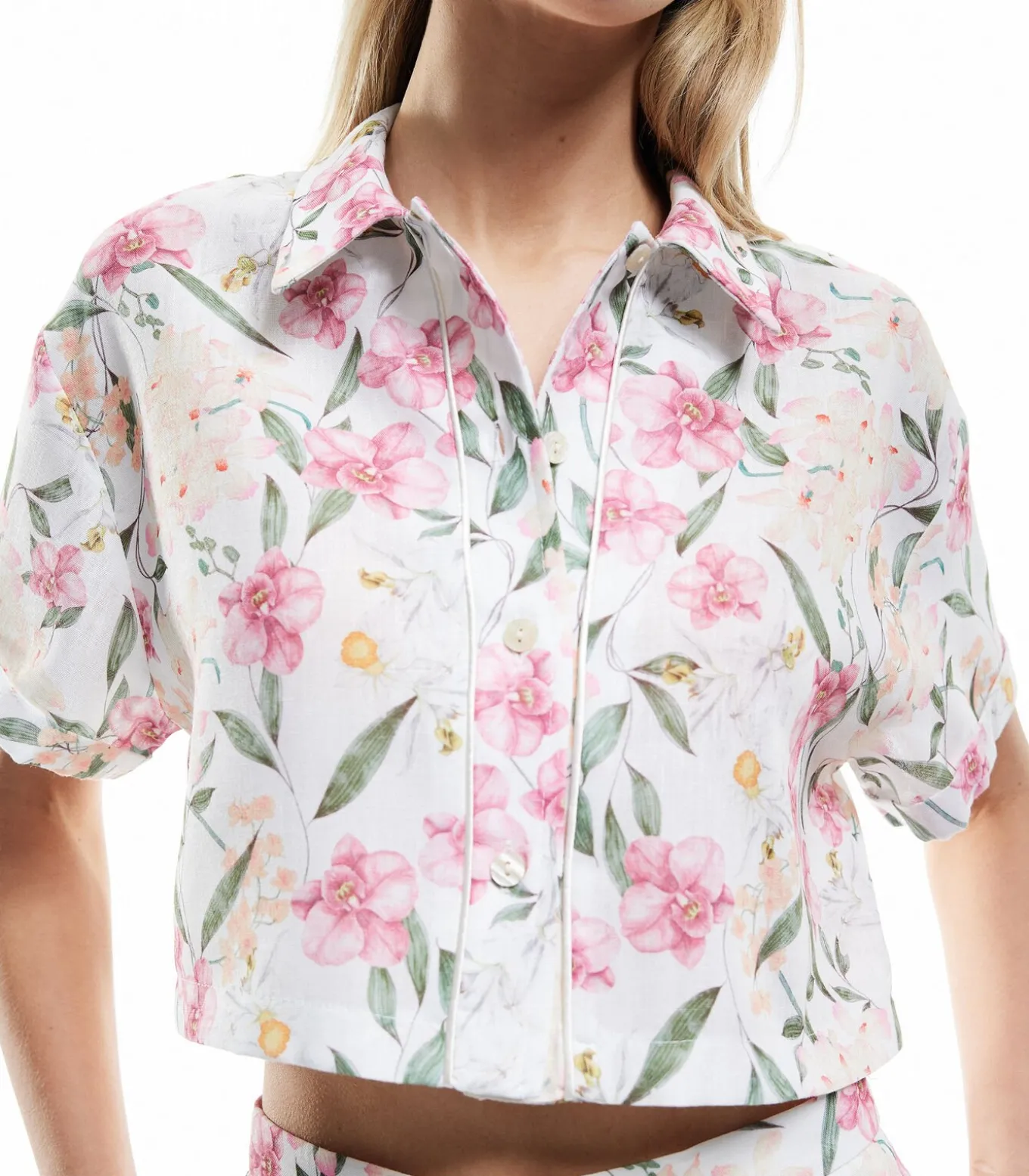 Koton Floral Crop Shirt