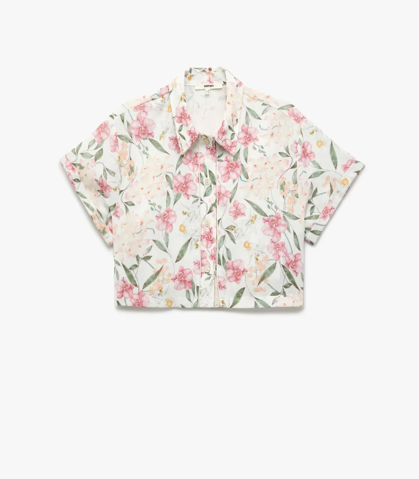 Koton Floral Crop Shirt