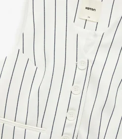 Koton Striped Crop Vest