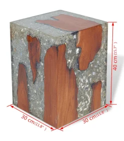Kruk massief teakhout en hars