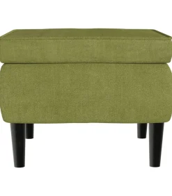 Kruk met houten poten fluweel lichtgroen