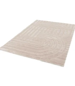 Laagpolig vloerkleed met eigentijds beige patroon 120 x 170 cm