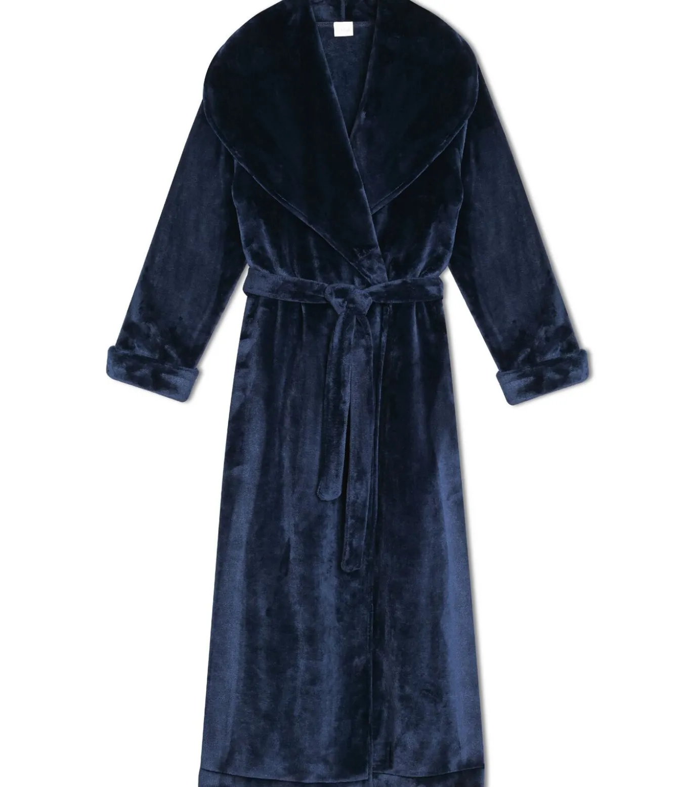 Lange badjas met overslag van flanellen badstof ESSENTIEL 169