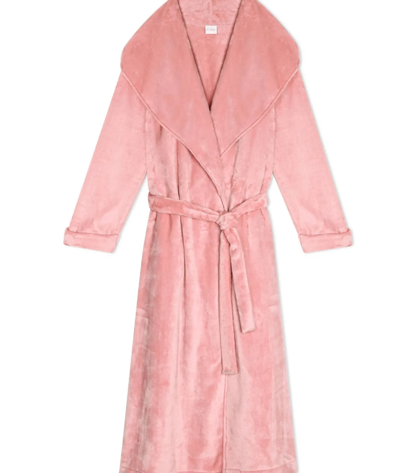 Lange gekruiste badjas van zachte flanellen stof ESSENTIEL 169