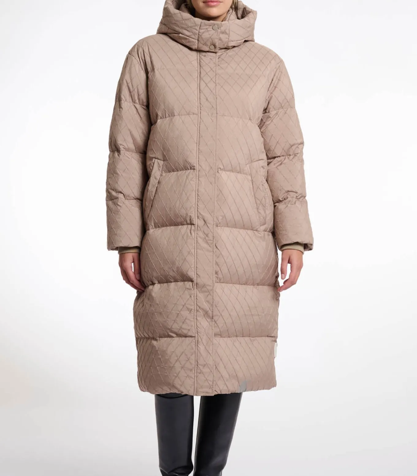 Lange gewatteerde jas Toffee 38