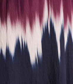 Lange jurk blauw en pruim tie & dye print